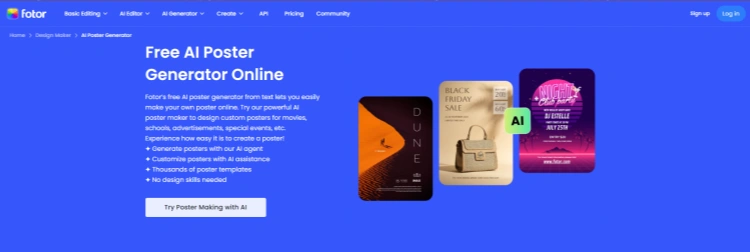 Fotor's AI poster generator