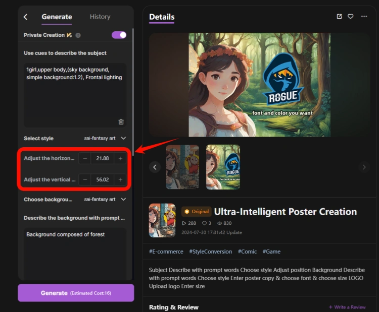 Customize a poster with AI