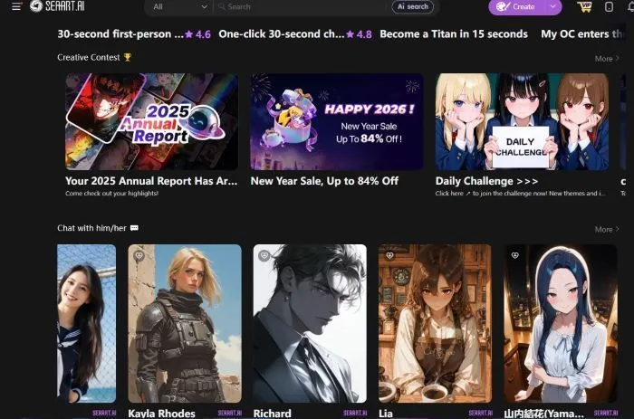 SeaArt AI characters