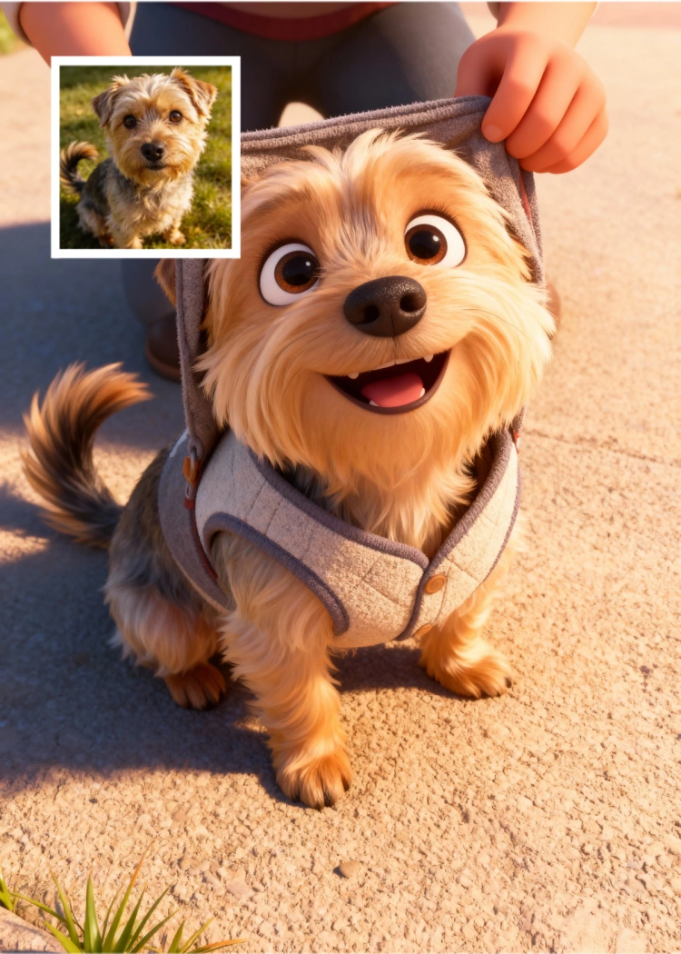 捕獲されたAI 3D犬