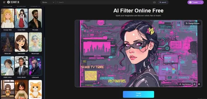 an AI-generated portrait in cuberpunk style