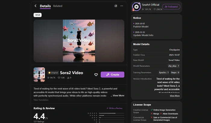 Sora 2 Video Model on SeaArt AI