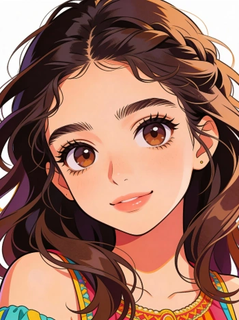 Anime style girl portrait generated with Gemini AI prompts showing kawaii aesthetic