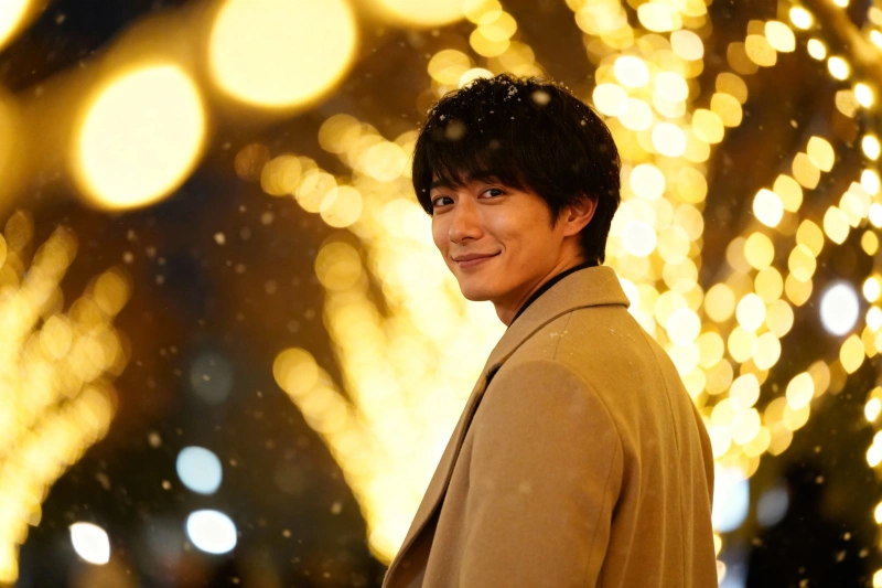 イルミネーションデート：光に包まれた彼