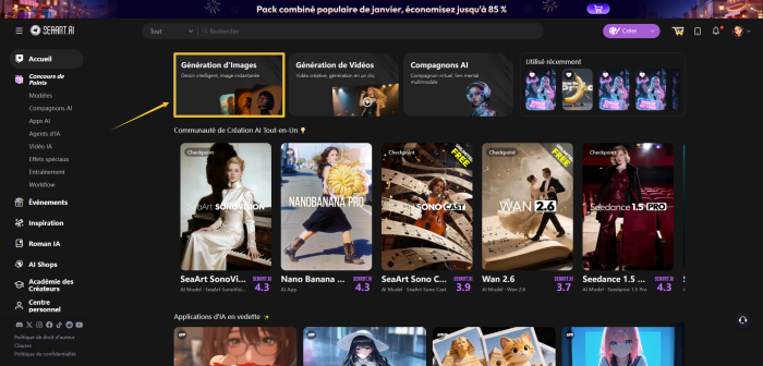 Génération d’images SeaArt AI