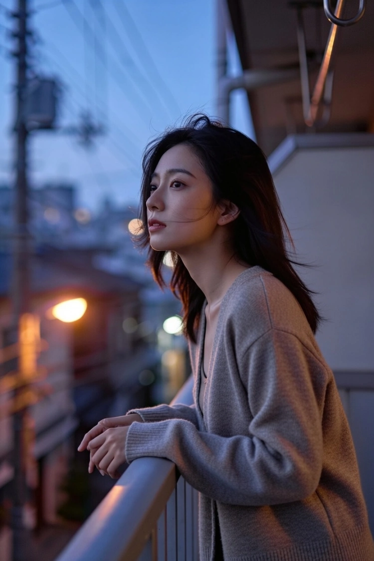 ベランダでの夕涼み