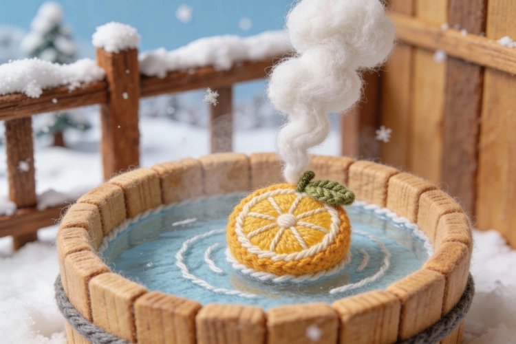 毛糸のゆず風呂・温泉シーンアイコン