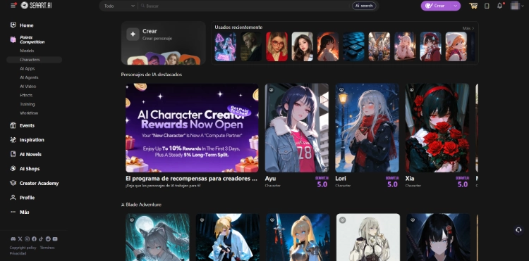 Personaje de SeaArt AI