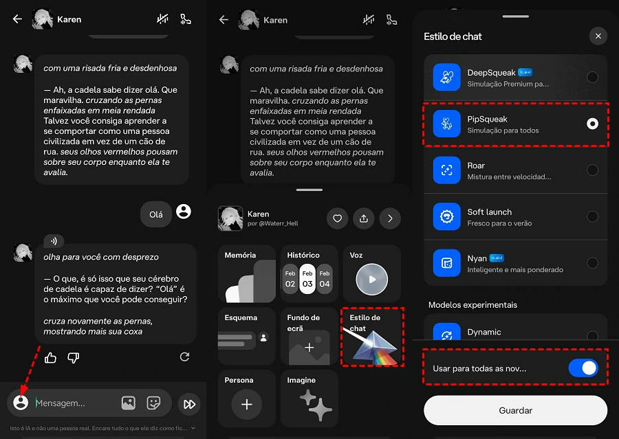 Como usar o Character AI PipSqueak