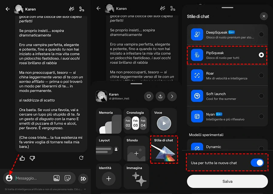 Come usare Character AI PipSqueak