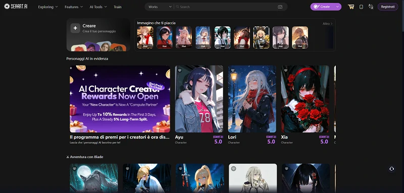 Chat con Personaggi di SeaArt AI