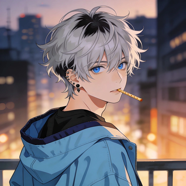 グレーツートン・ショートメッシー 髪型イラスト