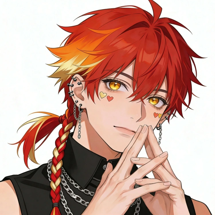 レッドグラデ・サイドブレイド 男髪型 アニメ