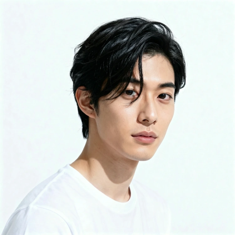 流し前髪、横に流した前髪