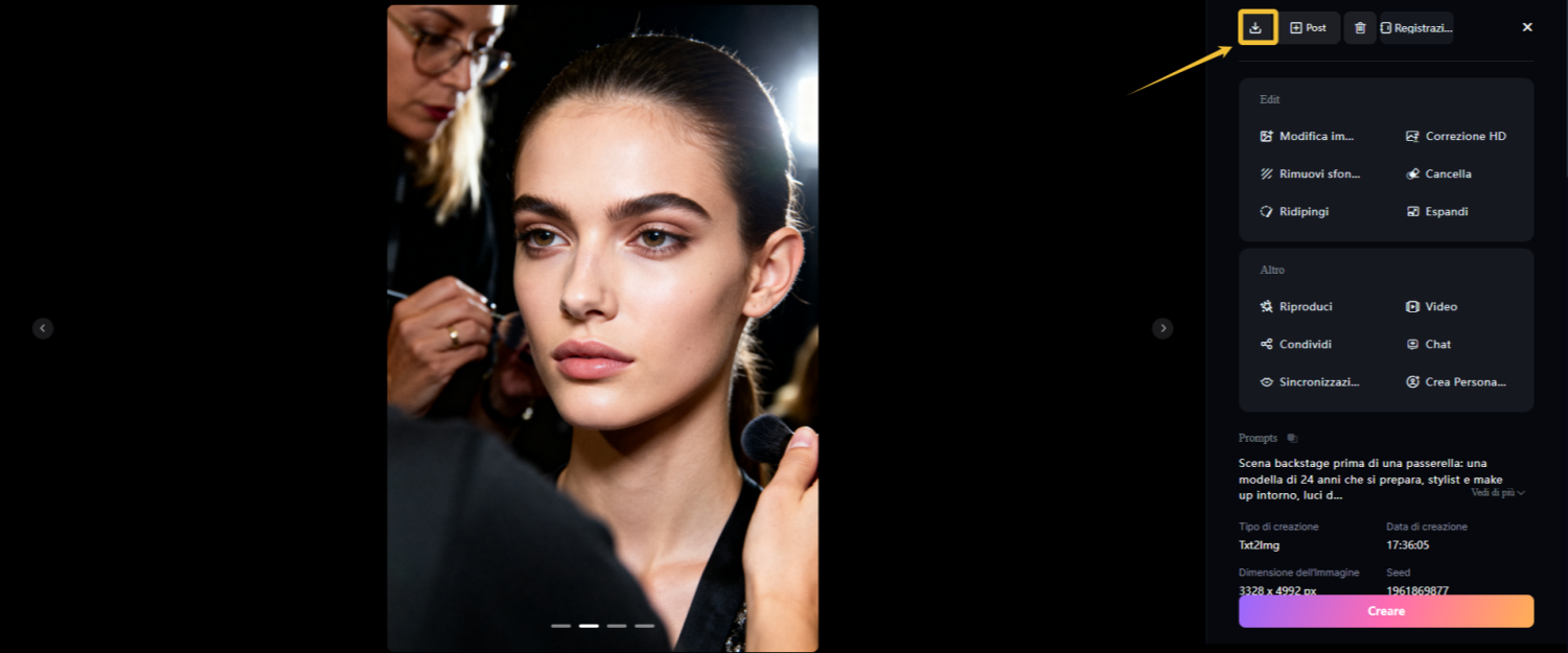 Scarica la foto di ragazza generata con l'IA