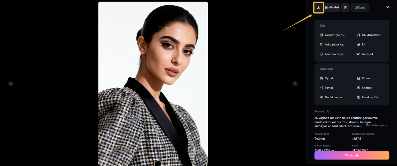 Yapay zekâ ile oluşturulan kız fotoğrafını indir