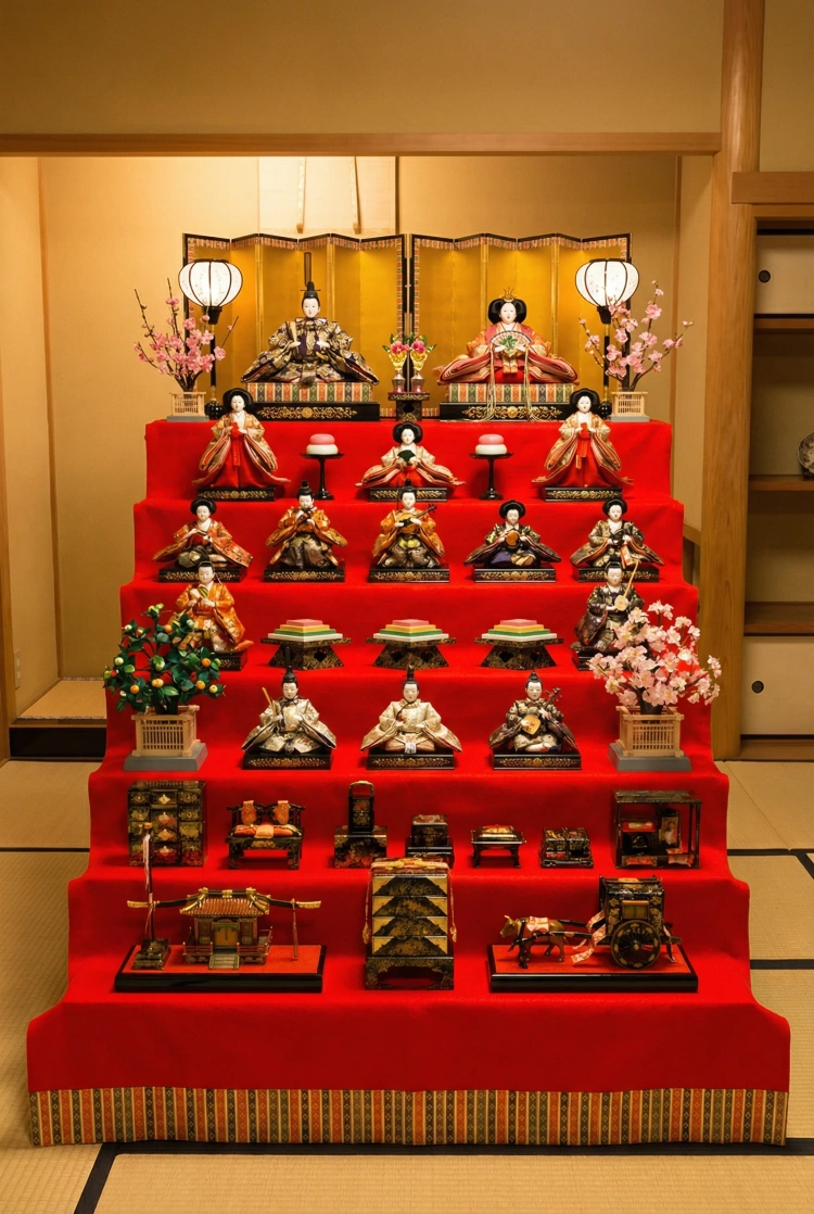 豪華絢爛・七段飾りの全景