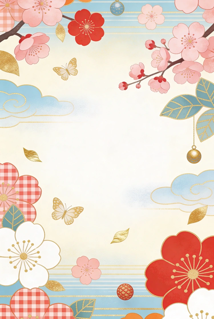 和柄フラワー背景