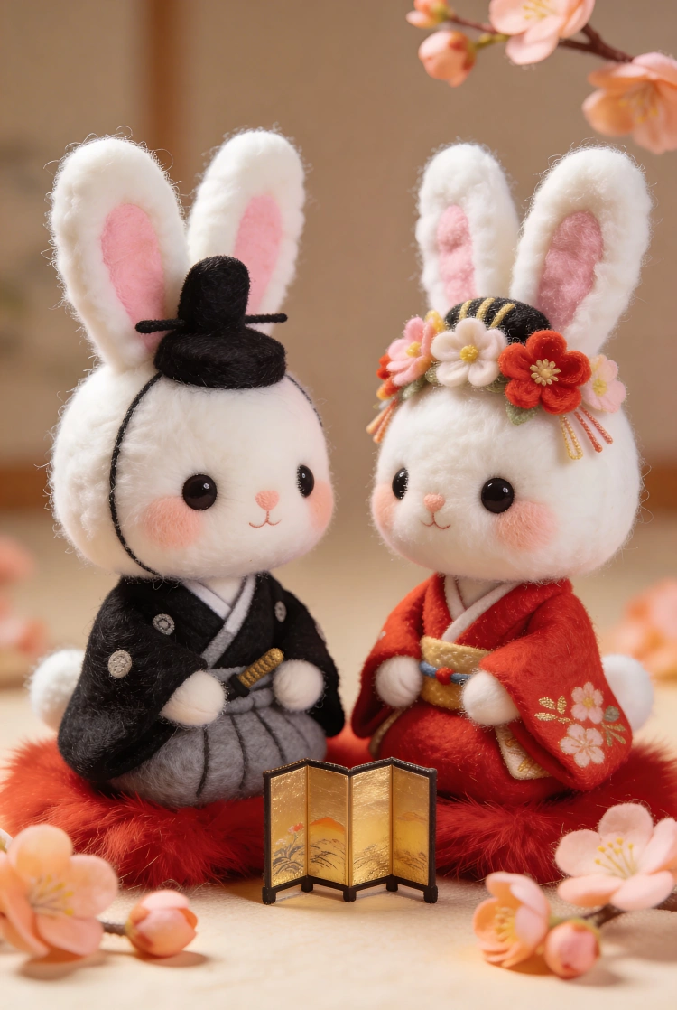 うさぎのお雛様カップル