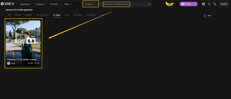 How to Use Pixverse 5.5 on SeaArt AI Step 1