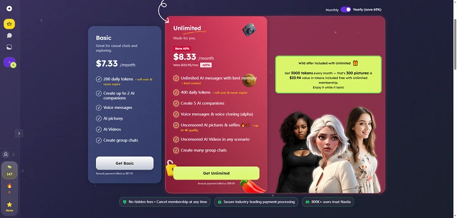 Preços do Nastia AI