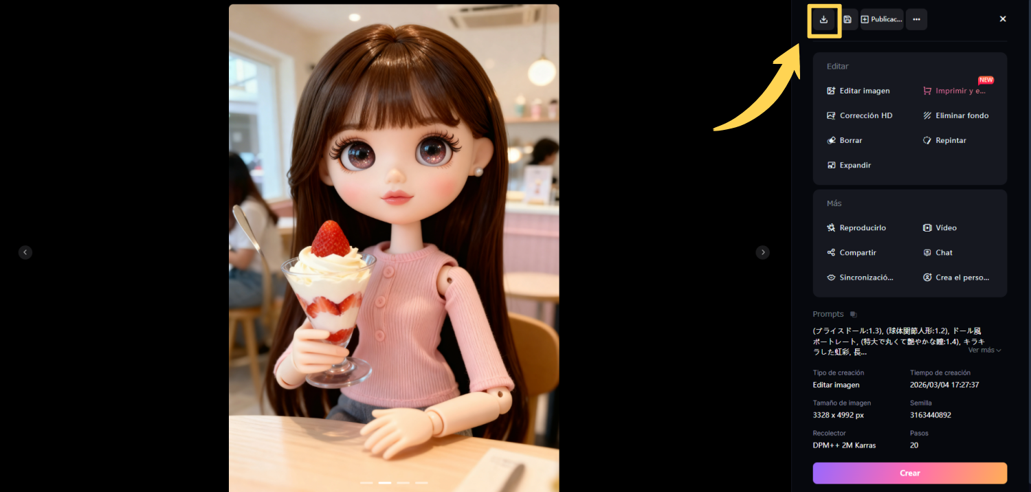 Descarga la foto generada por IA