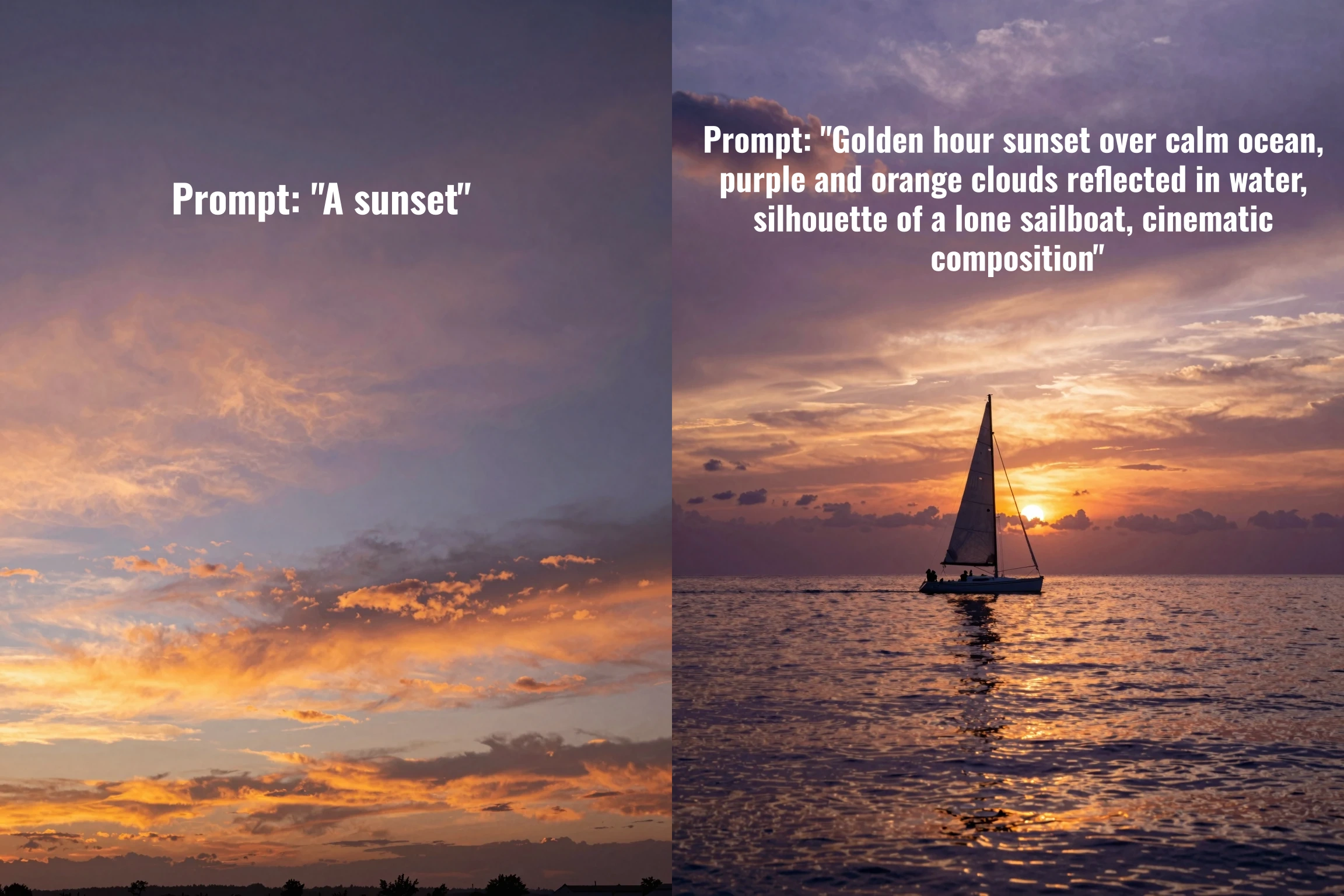 Comparación entre ejemplos buenos y malos de prompt de imagen de ChatGPT