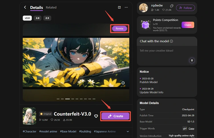 Create anime pfp with an anime model