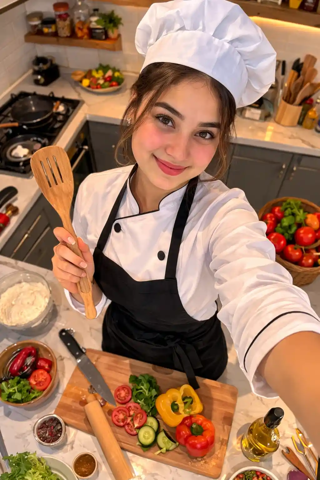 Toma de cocina a vista de pájaro