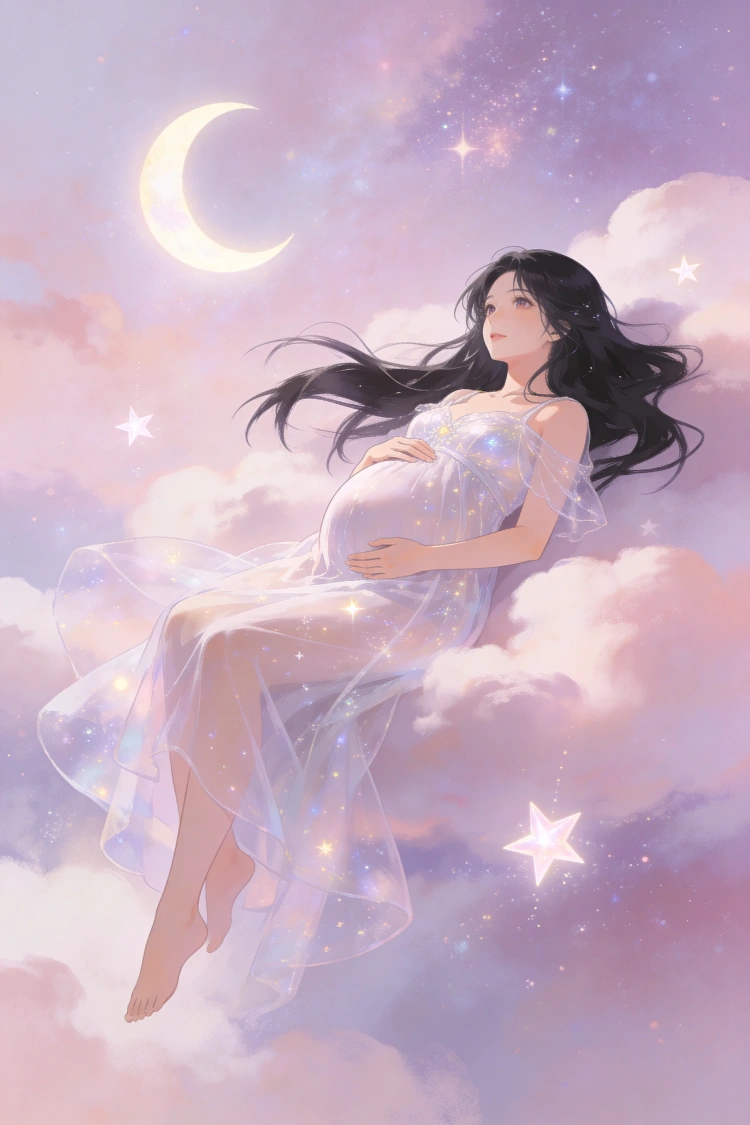 夢のような魔法のマタニティイラスト