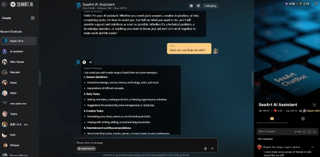 SeaArt AI Chatbot