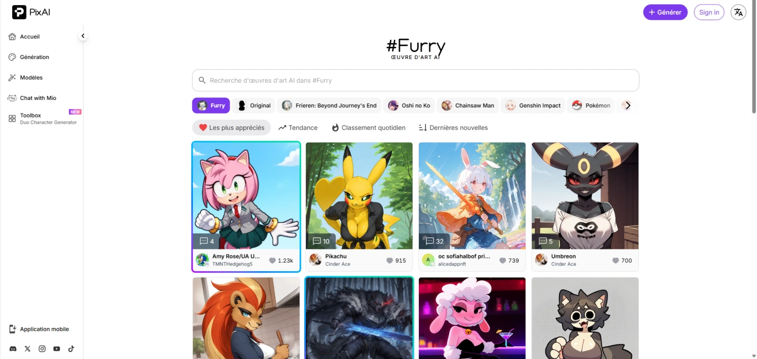 Furry Œuvre d'art AI Pix AI