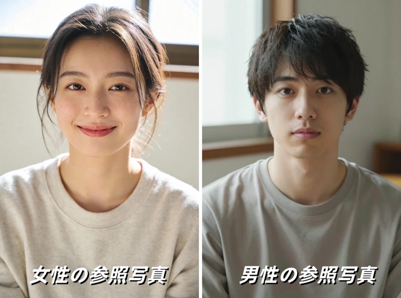 AI証明写真生成に使用した参照写真