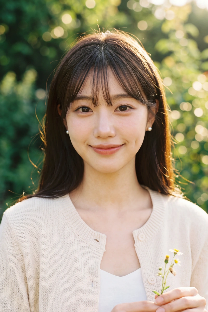 柔らかい自然光ポートレート