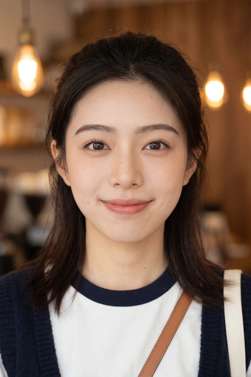 カフェ・インドア雰囲気 個性的な証明写真