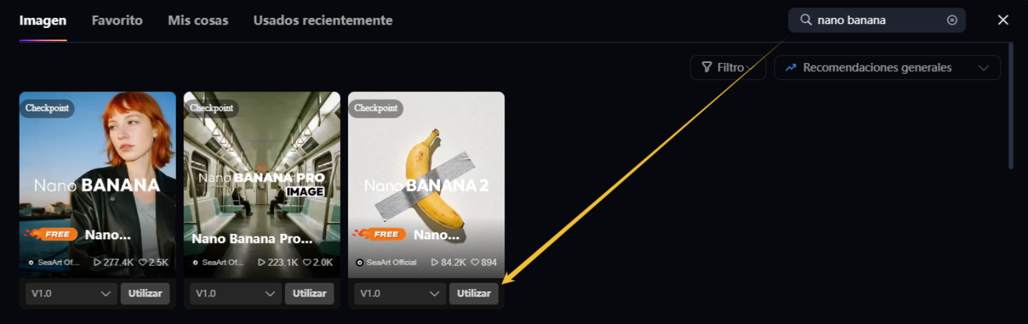Seleciona el modeo Nano Banana 2