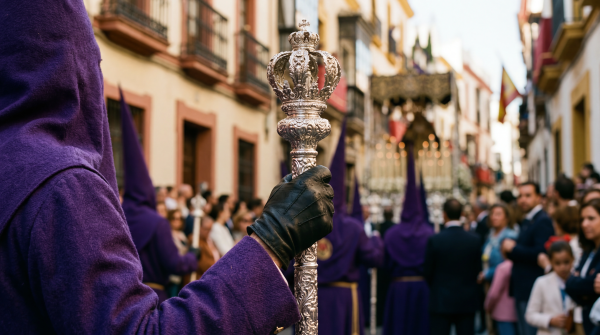 Foto de manos del Penitente con vara de plata