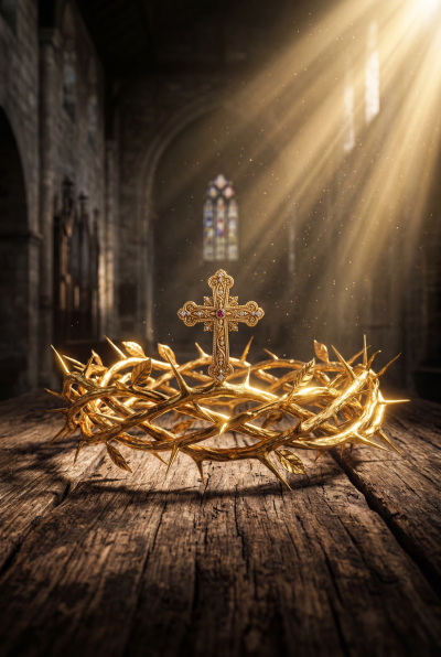 Foto de corona de espinas de oro 3D