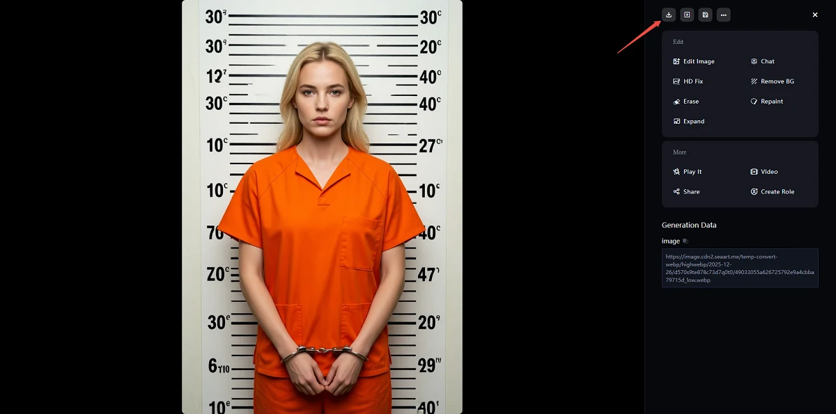 Preview and Save AI Mugshot