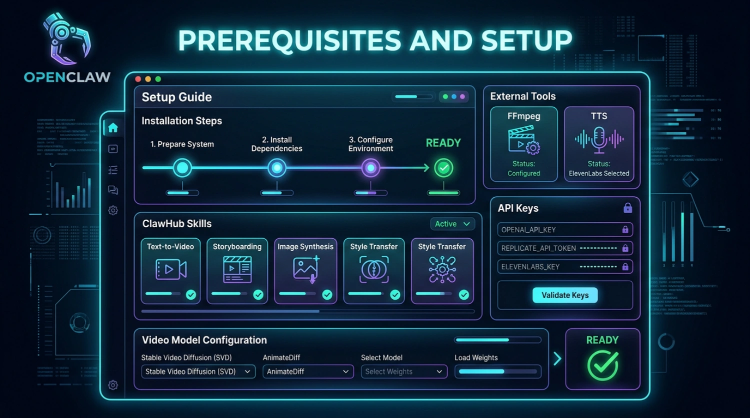 Configuración inicial de OpenClaw para generar video con IA