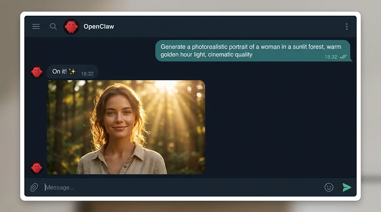 Chat to OpenClaw to generate a portrait