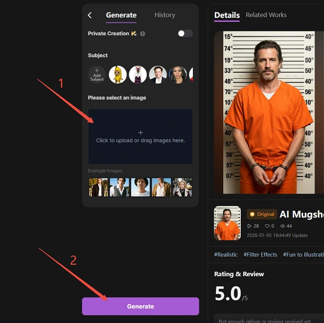 Steps for Creating AI Mugshot 
