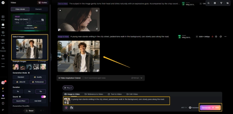 How to animate a picture using Kling 3.0 Omini AI model