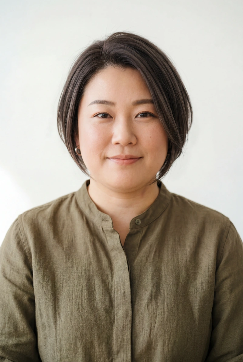 SeaArt AI生成:30代ぽっちゃりモデル × 前下がりショートボブ