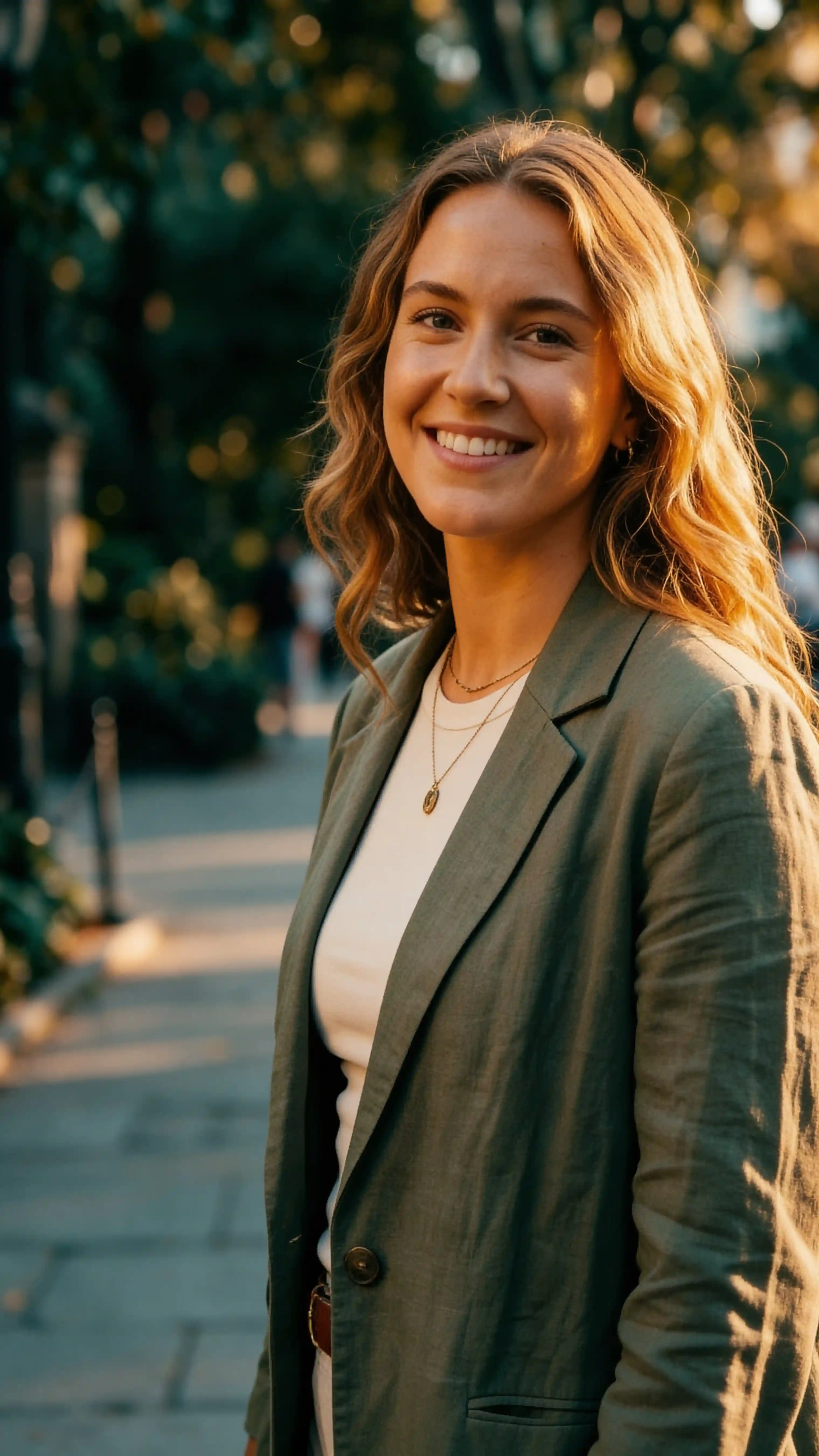 Outdoor portrait with teal-and-orange cinematic color grade applied, Nano Banana 2 color grading example