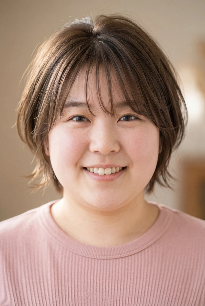 SeaArt AI生成:20代ぽっちゃりモデル × エアリーショート