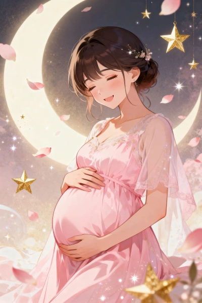 Ilustración de embarazo estilo cuento