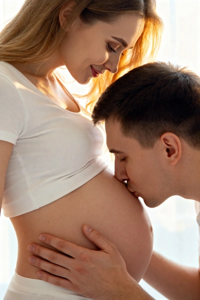 Primer plano íntimo de embarazo