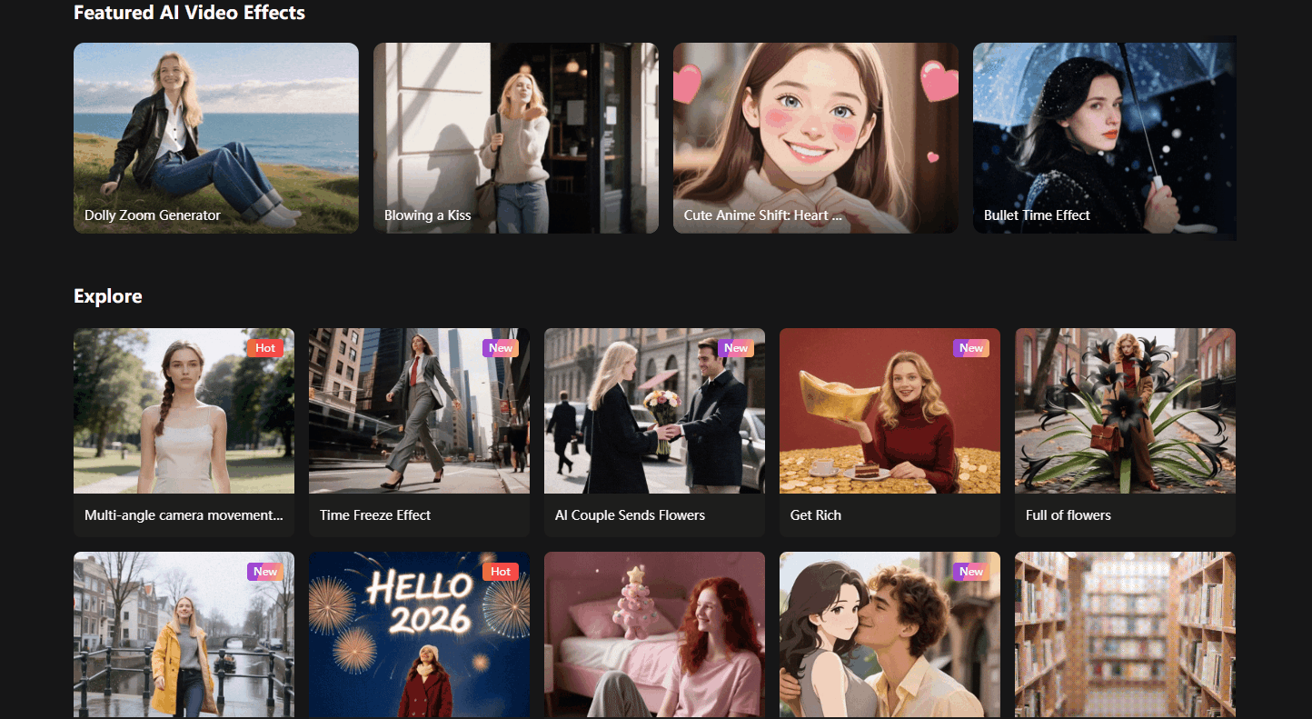 SeaArt AI Video Effects