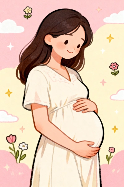 Ilustración de embarazo estilo manga